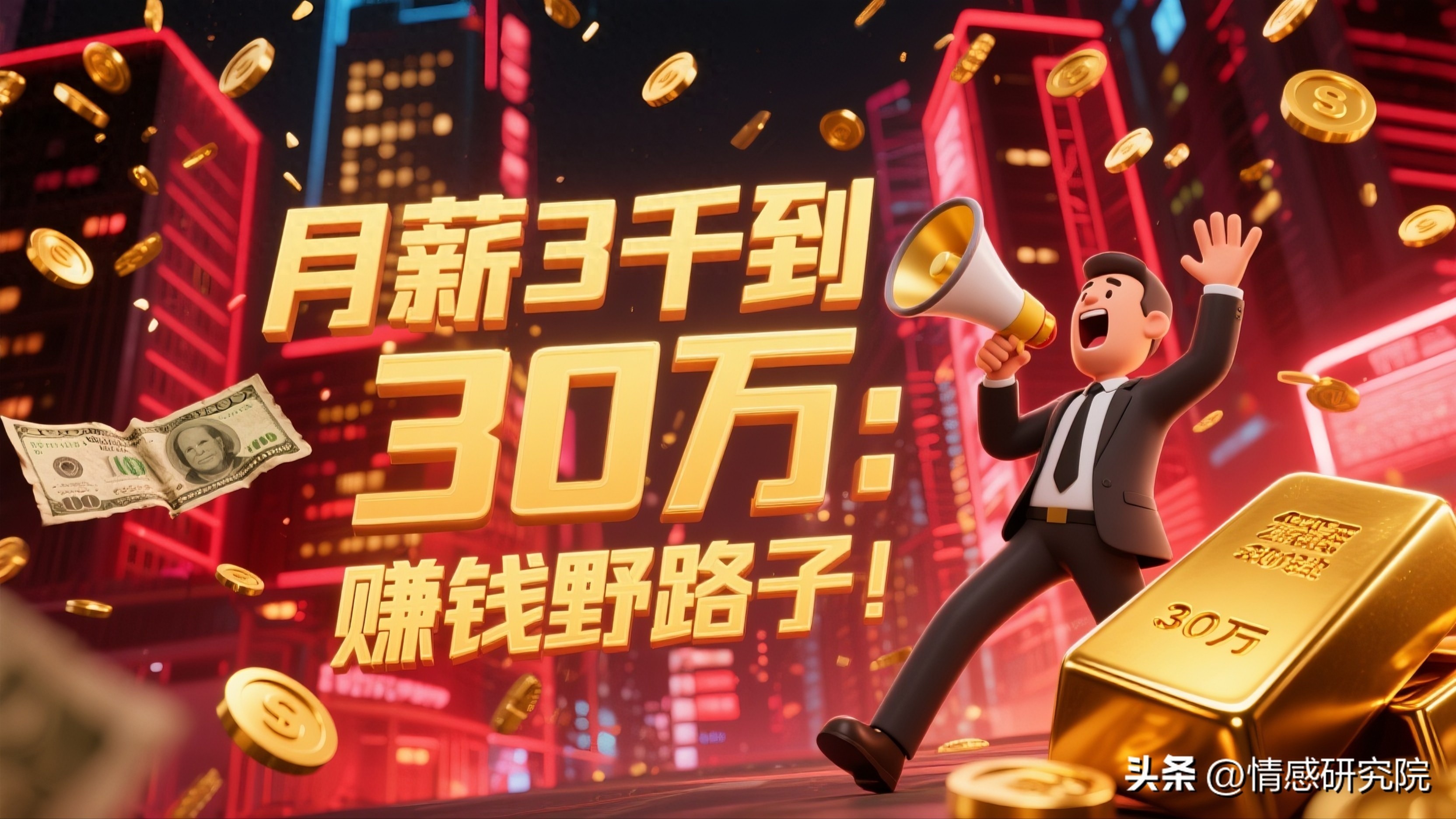 揭秘各种赚钱野路子，从月薪三千到三十万，普通人也能实现财富飞跃！